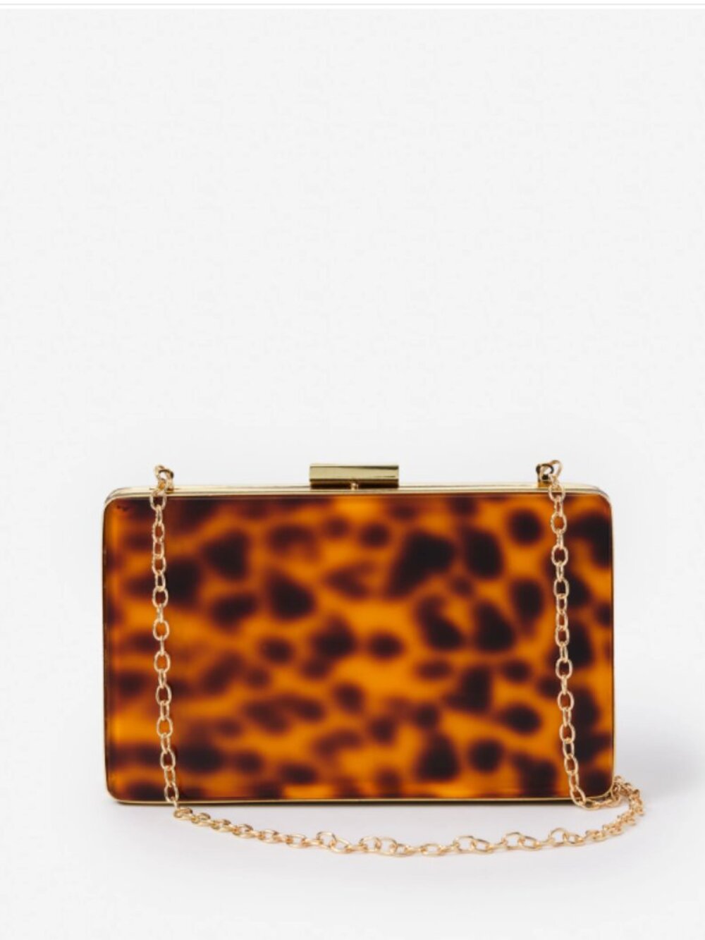 The Audra Acrylic Clutch in Tortoise